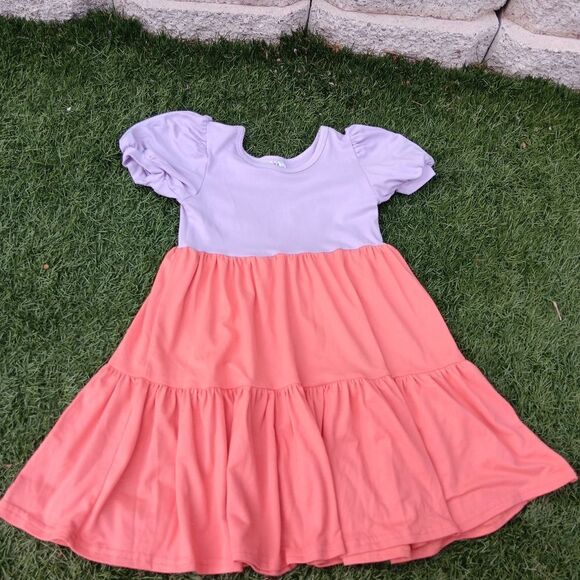 Little girls, Dot Dot Smile girls tier bell sleeve dress - Picture 15 of 15